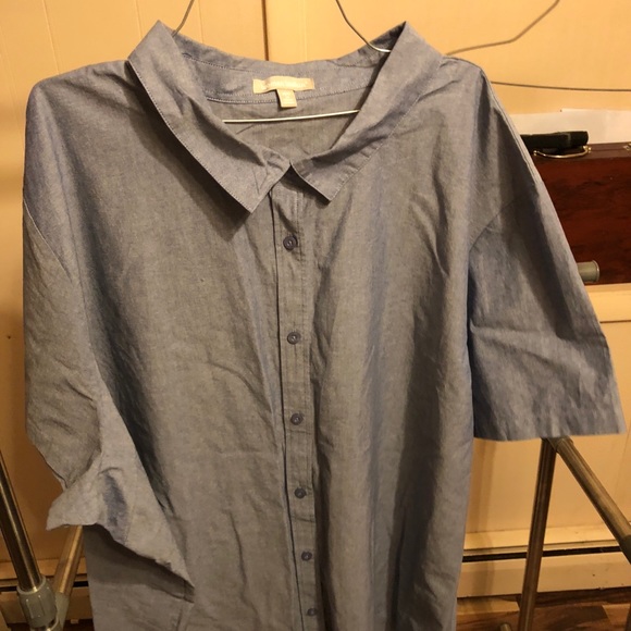 WOMAN WITHIN BUTTON DOWN PERFECT SHIRT - Picture 2 of 7